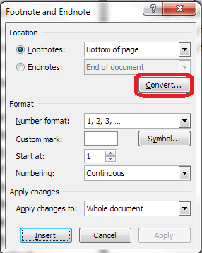 How to change endnote format